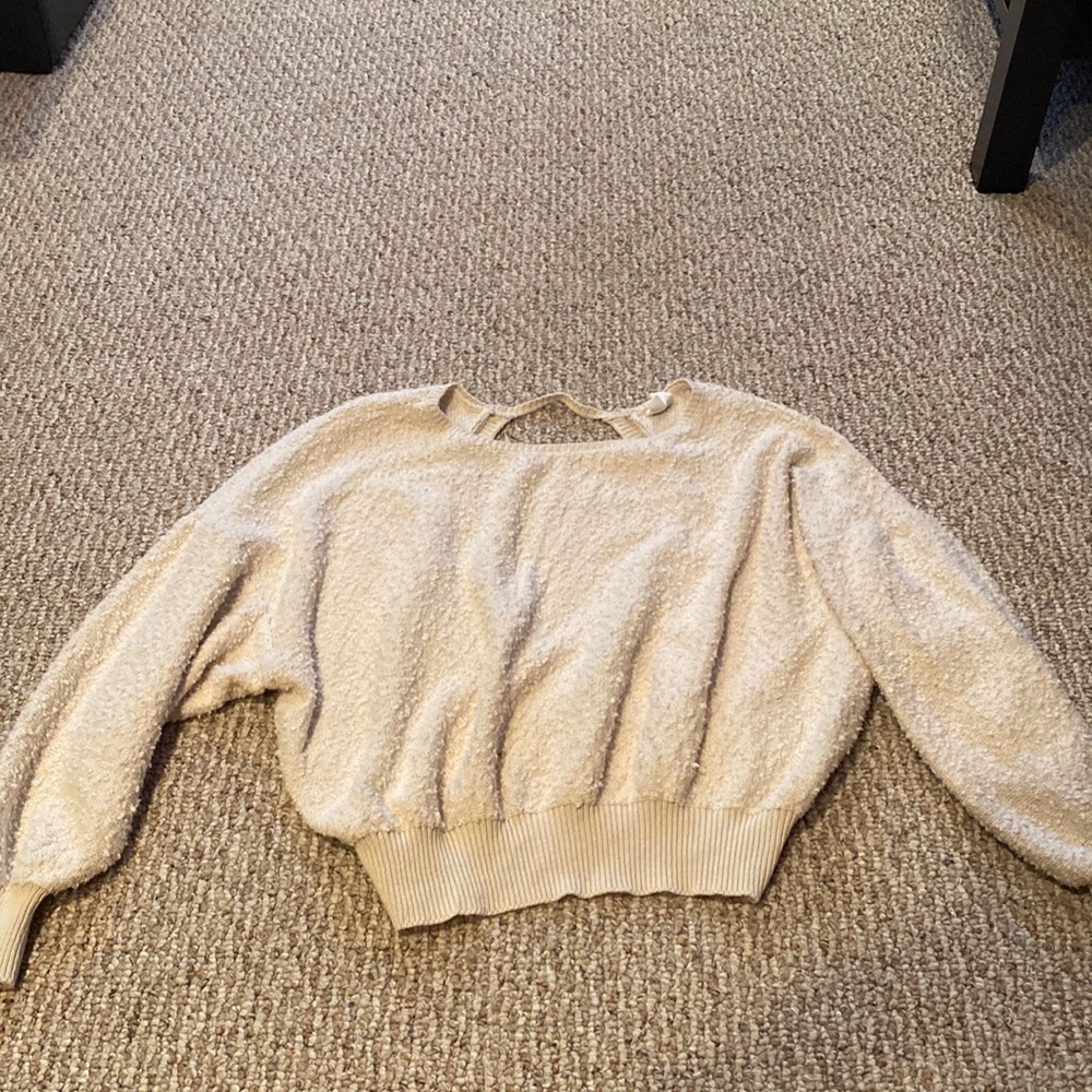 Cream cut out sweater